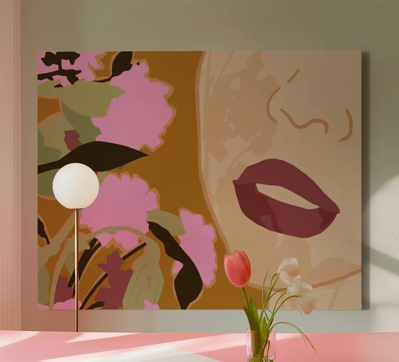 Paarse passie canvas met Baklijst van Kintsugi99