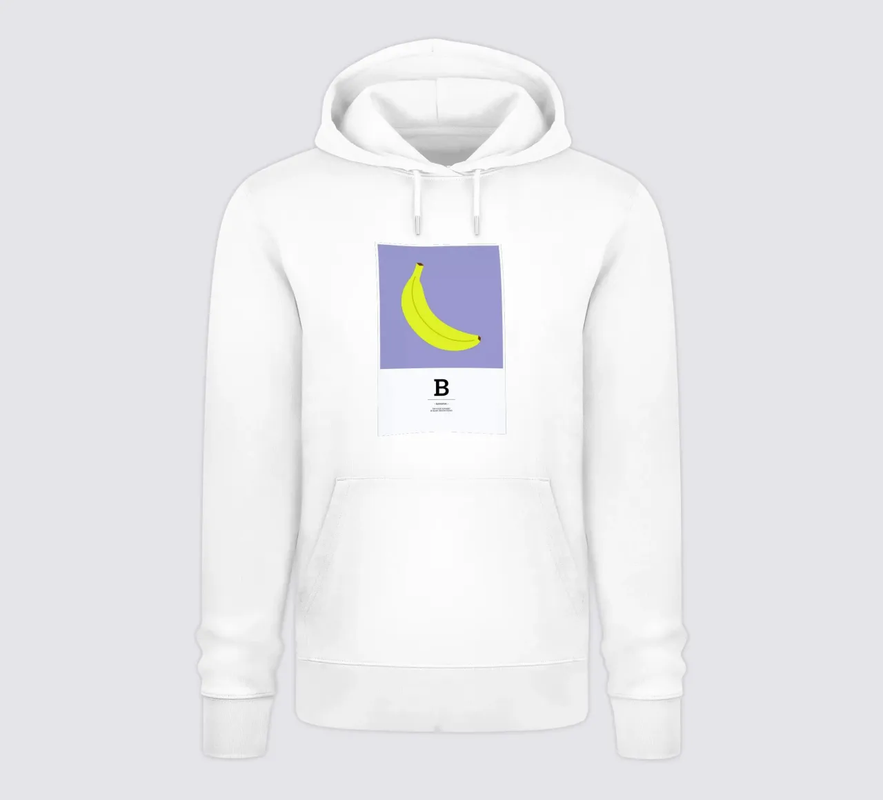 „The Food Alphabet“ - B like Banana felpa con cappuccio da BLAEK Design Studio