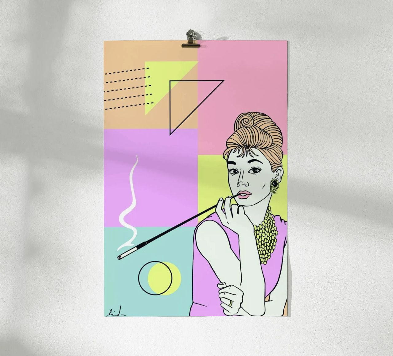 Audrey Hepburn poster by Linda van Bruggen