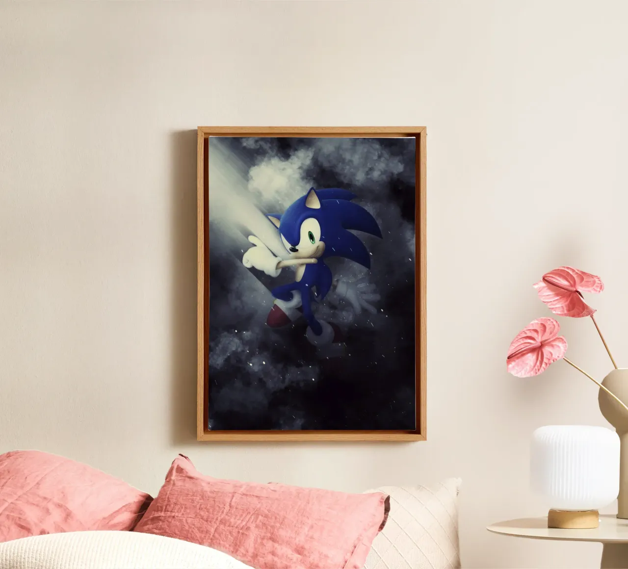 Sonic canvas met Baklijst van FreeArtStudio