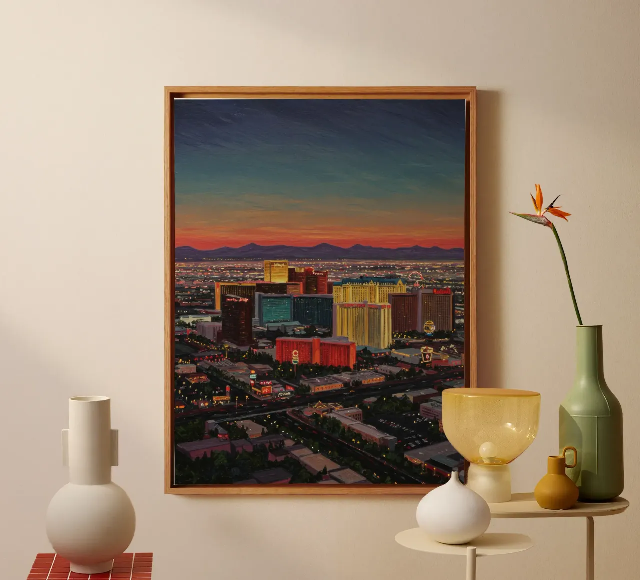 Las Vegas colorata tela con Cornice a cassetta da Art Center