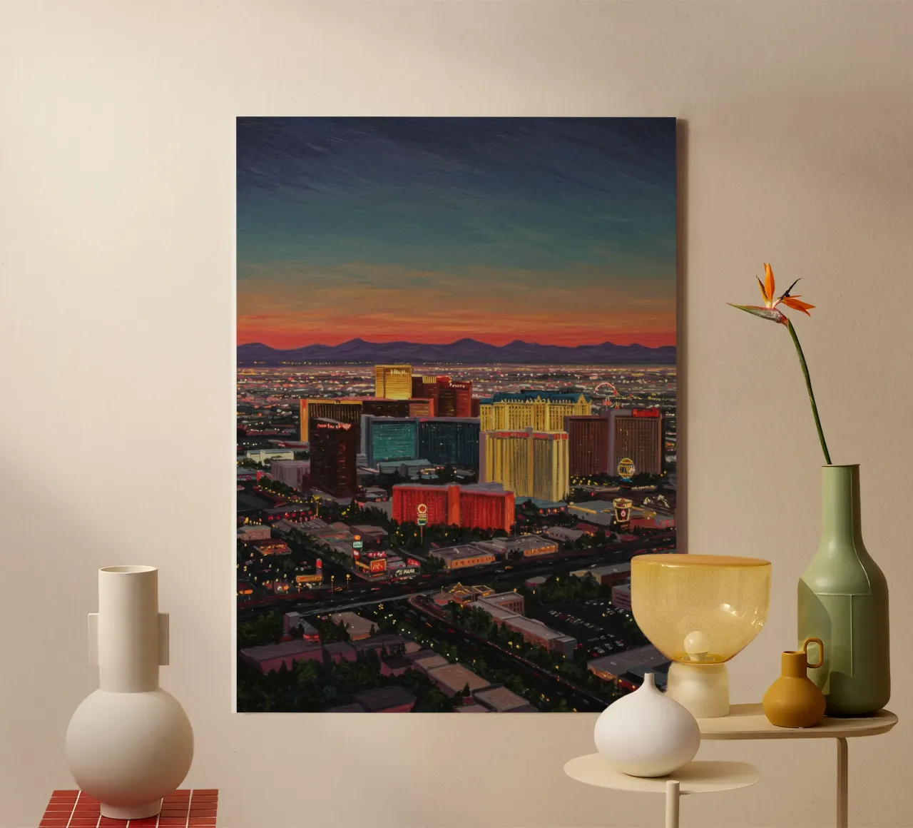 Las Vegas colorata tela con Cornice a cassetta da Art Center