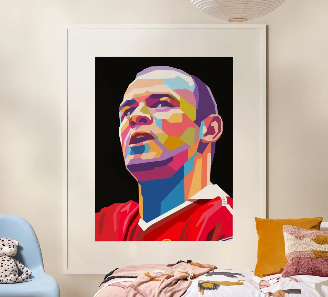 Calcio iconico - Wayne Rooney poster con telaio in legno da Hantamrata