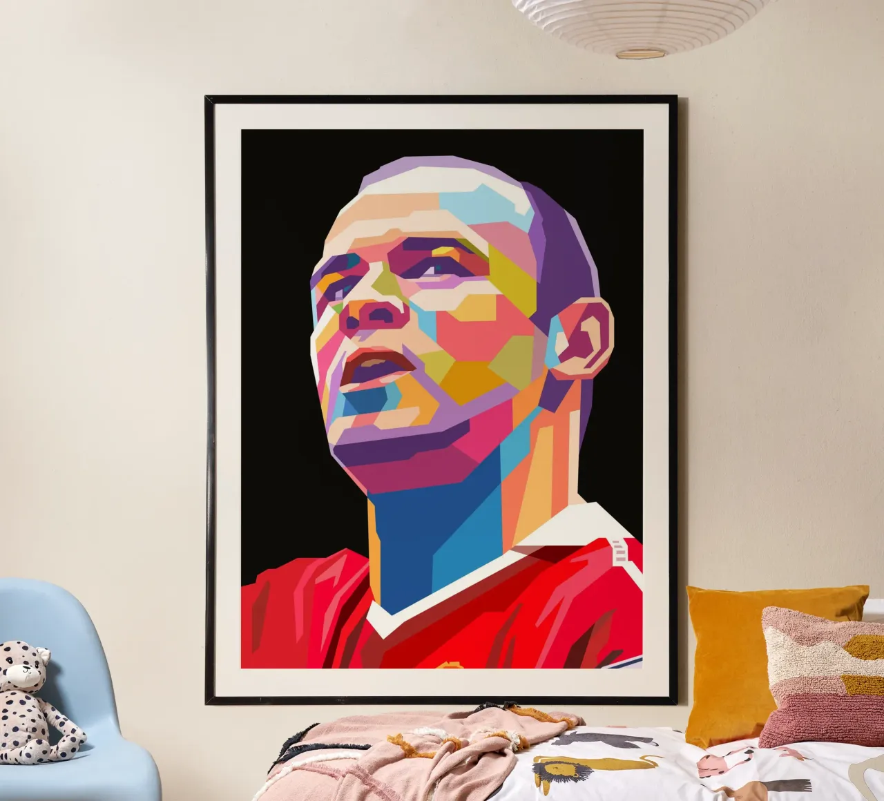 Calcio iconico - Wayne Rooney poster con telaio in legno da Hantamrata