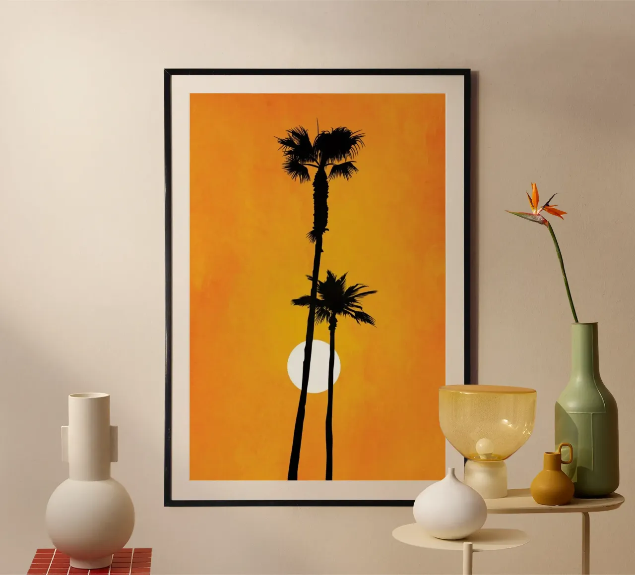 Sunset Boulevard poster con telaio in alluminio da Kubistika