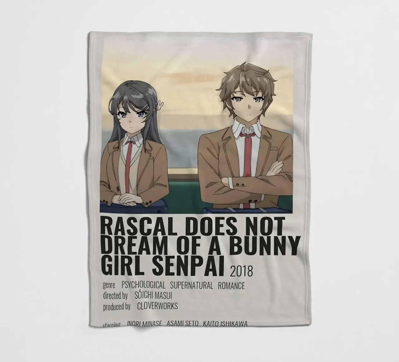 RASCAL DOES NOT DREAM OF A BUNNY GIRL SENPAI 2018 coperta in pile da Totoya