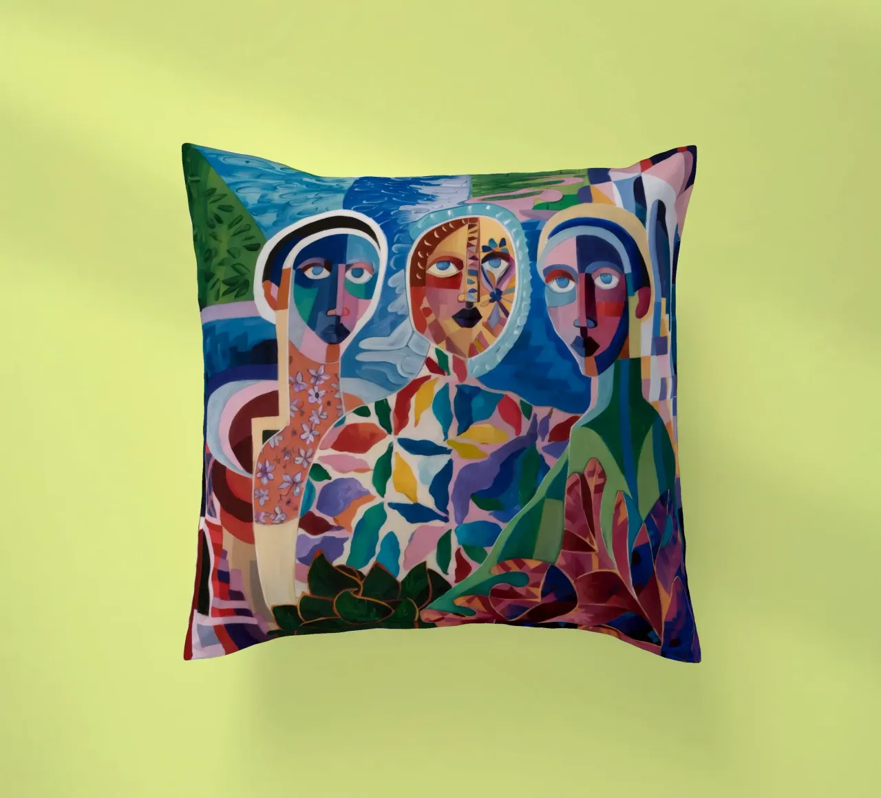 Rencontre d'un trio vibrant coussin de Lunar Templar