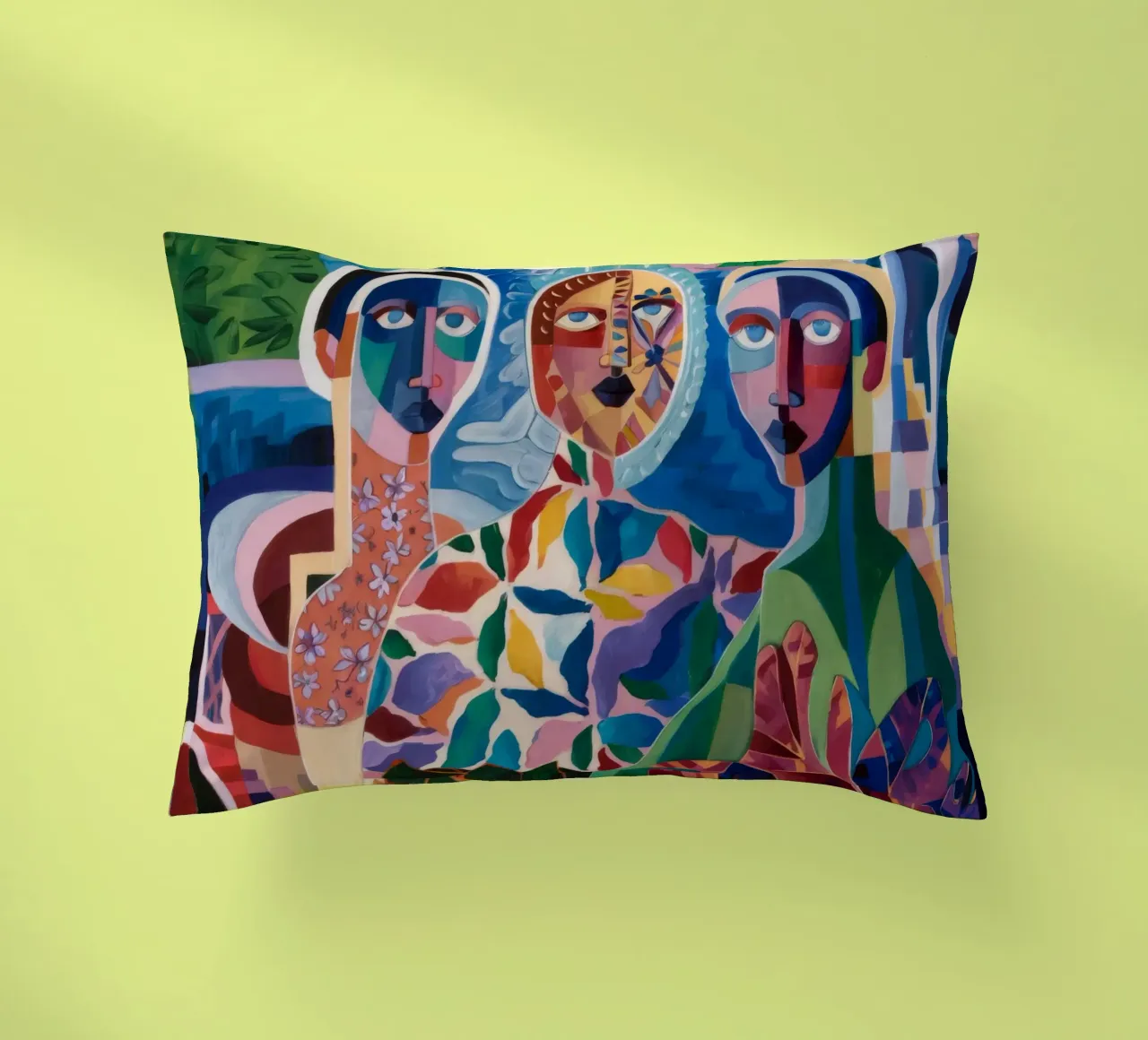 Rencontre d'un trio vibrant coussin de Lunar Templar