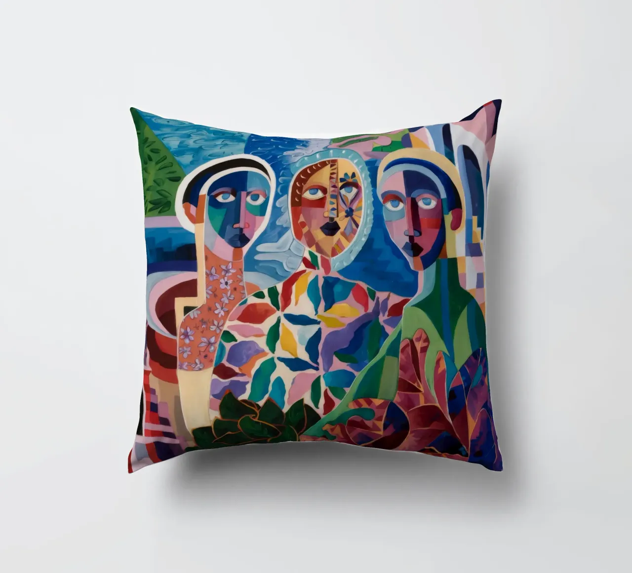 Rencontre d'un trio vibrant coussin de Lunar Templar