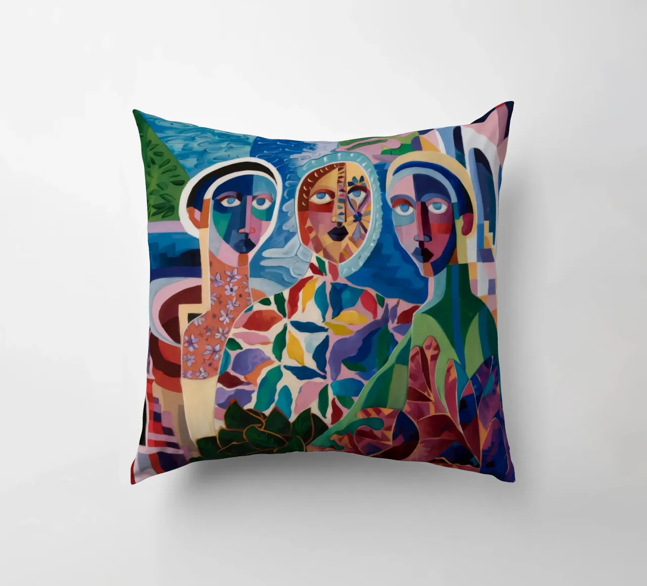 Rencontre d'un trio vibrant coussin de Lunar Templar