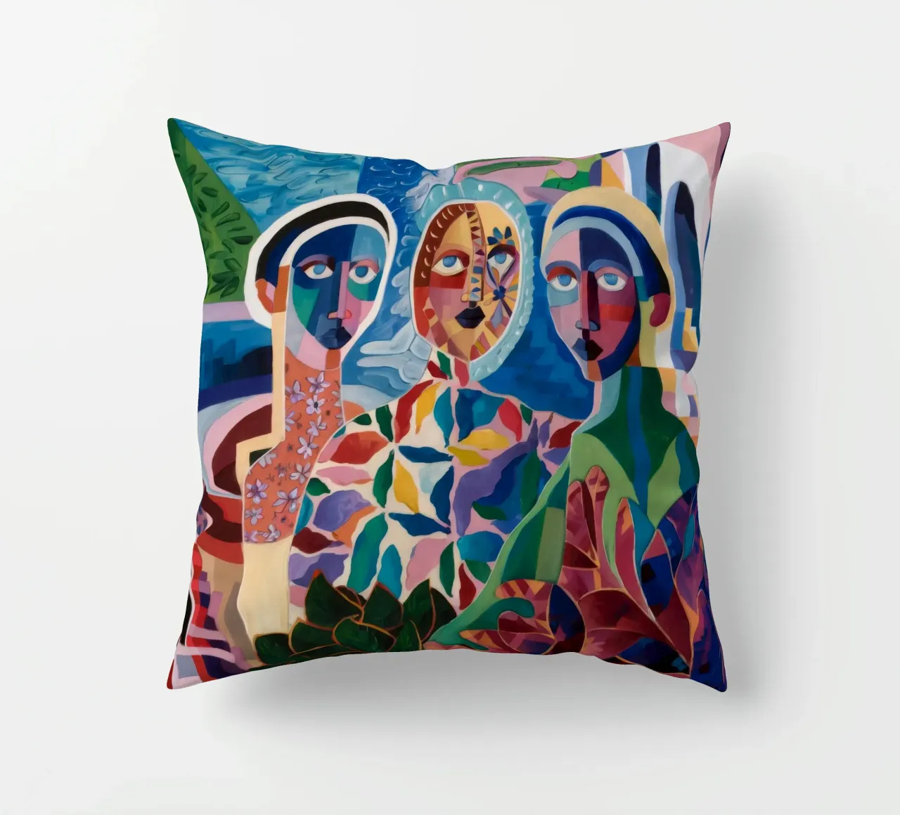 Rencontre d'un trio vibrant coussin de Lunar Templar