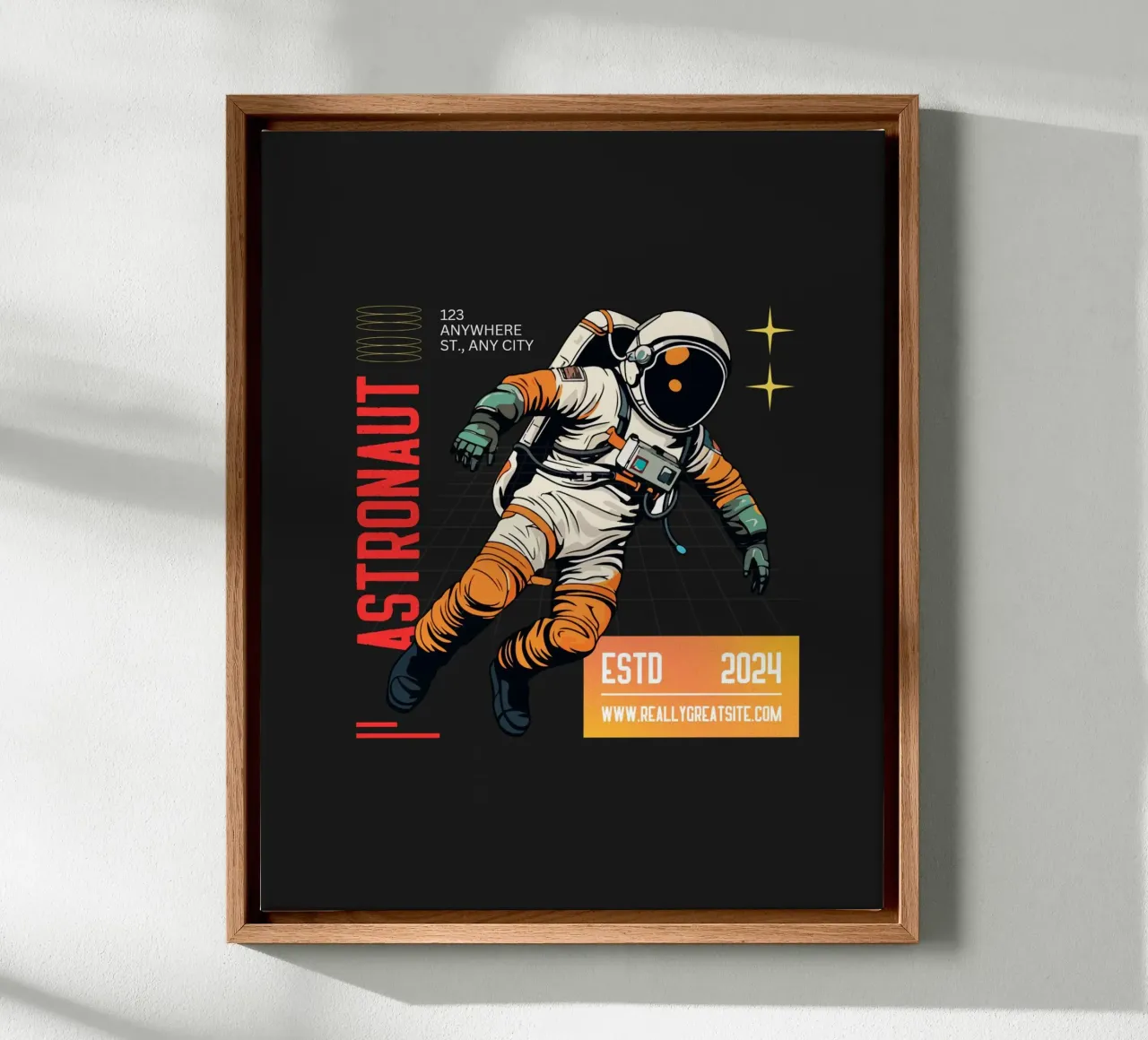Astronauta tela con Cornice a cassetta da Agnazarshop