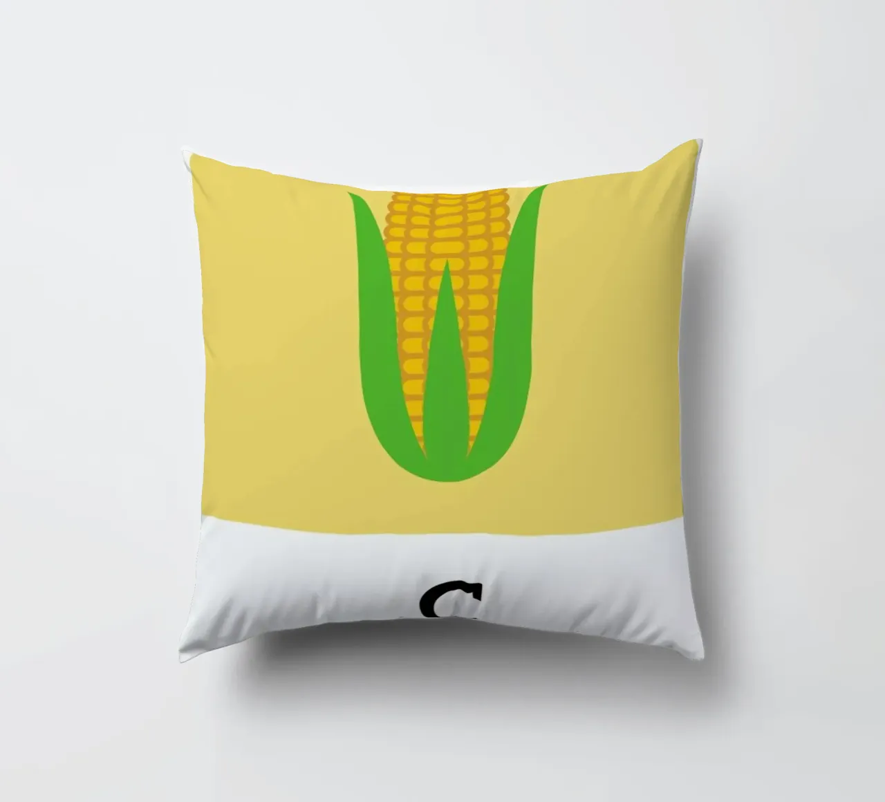 „The Food Alphabet“ - C like Corn cuscino da BLAEK Design Studio
