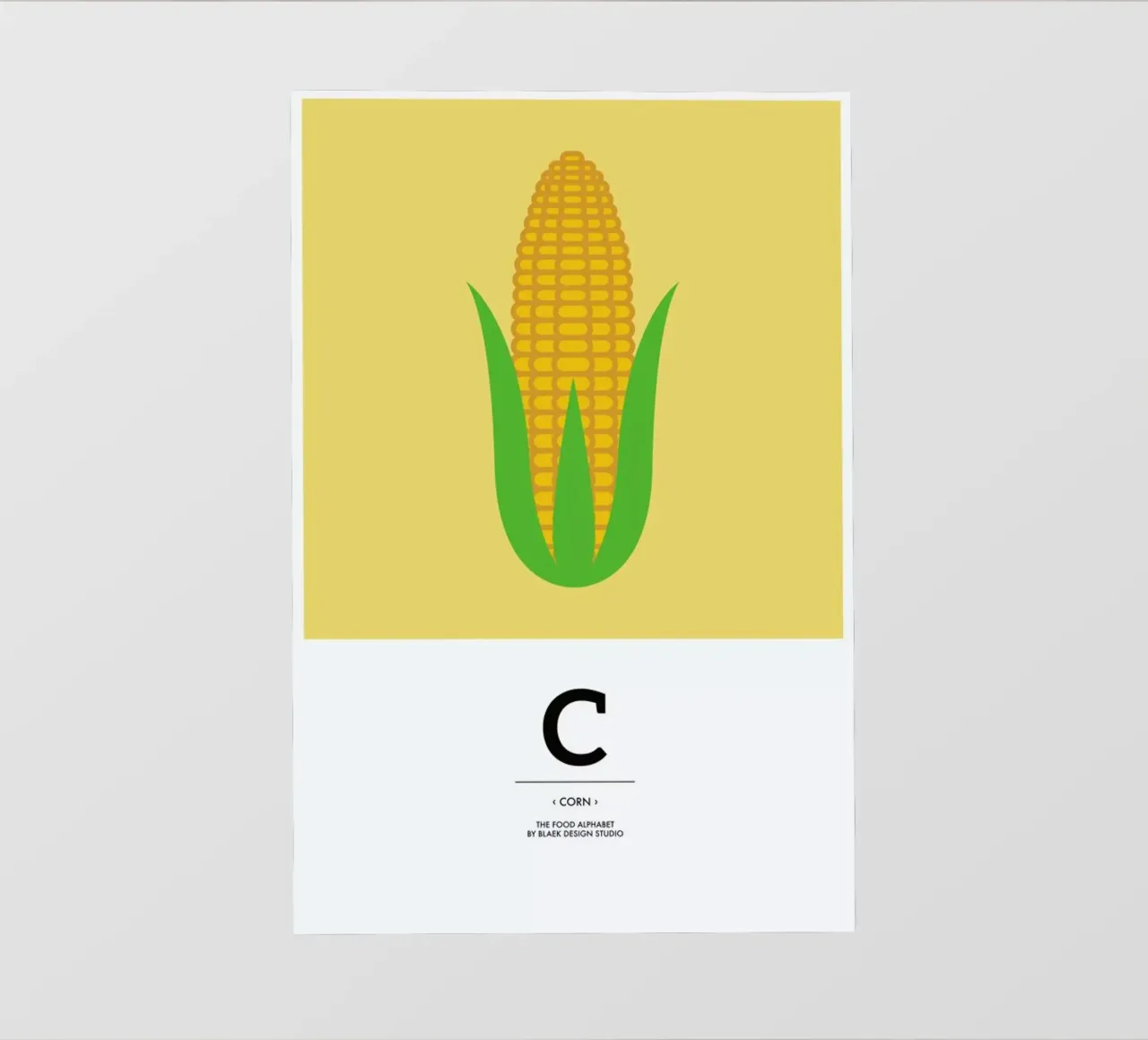 „The Food Alphabet“ - C like Corn telo in pvc da BLAEK Design Studio