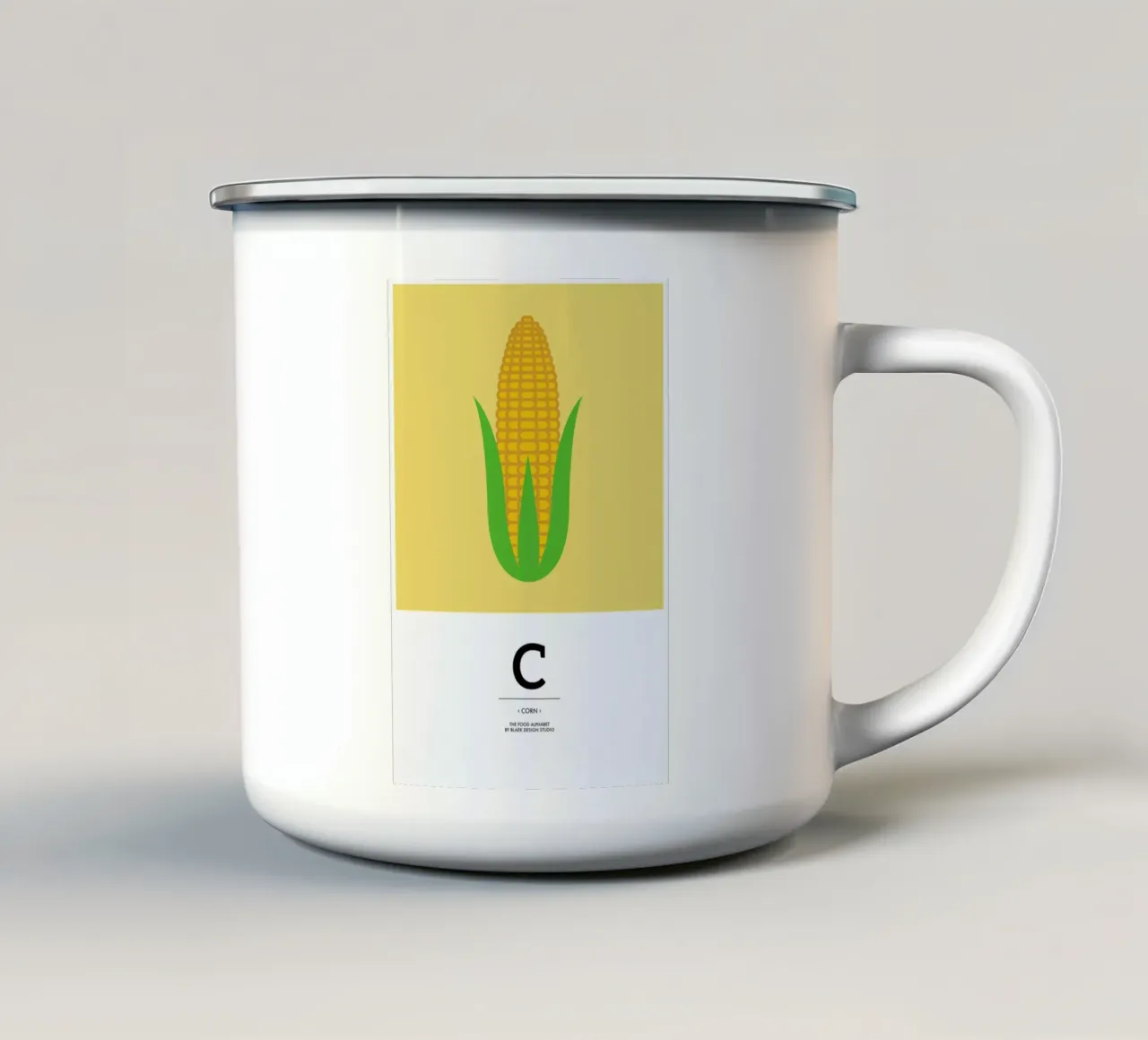 „The Food Alphabet“ - C like Corn tazza in smalto da BLAEK Design Studio
