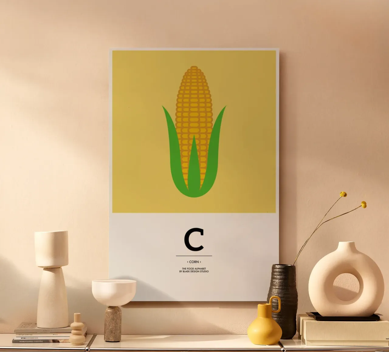 „The Food Alphabet“ - C like Corn alluminio dibond da BLAEK Design Studio