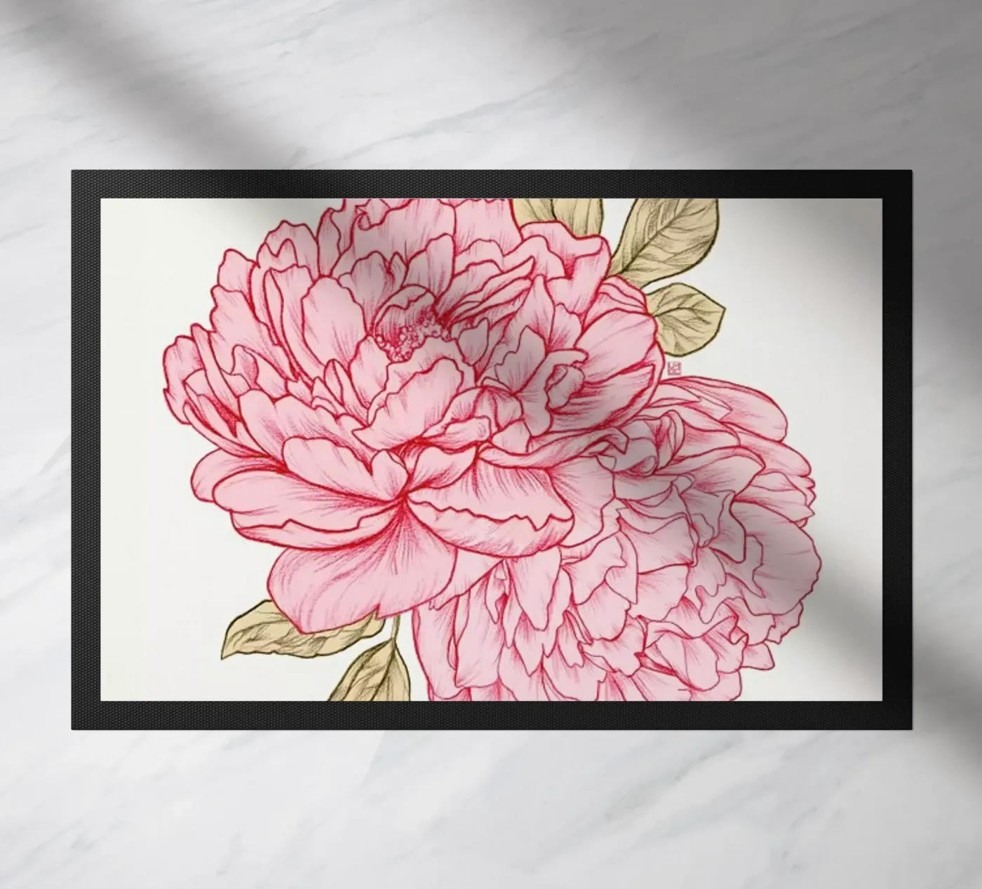 Peonies deurmat van Laura O'Connor
