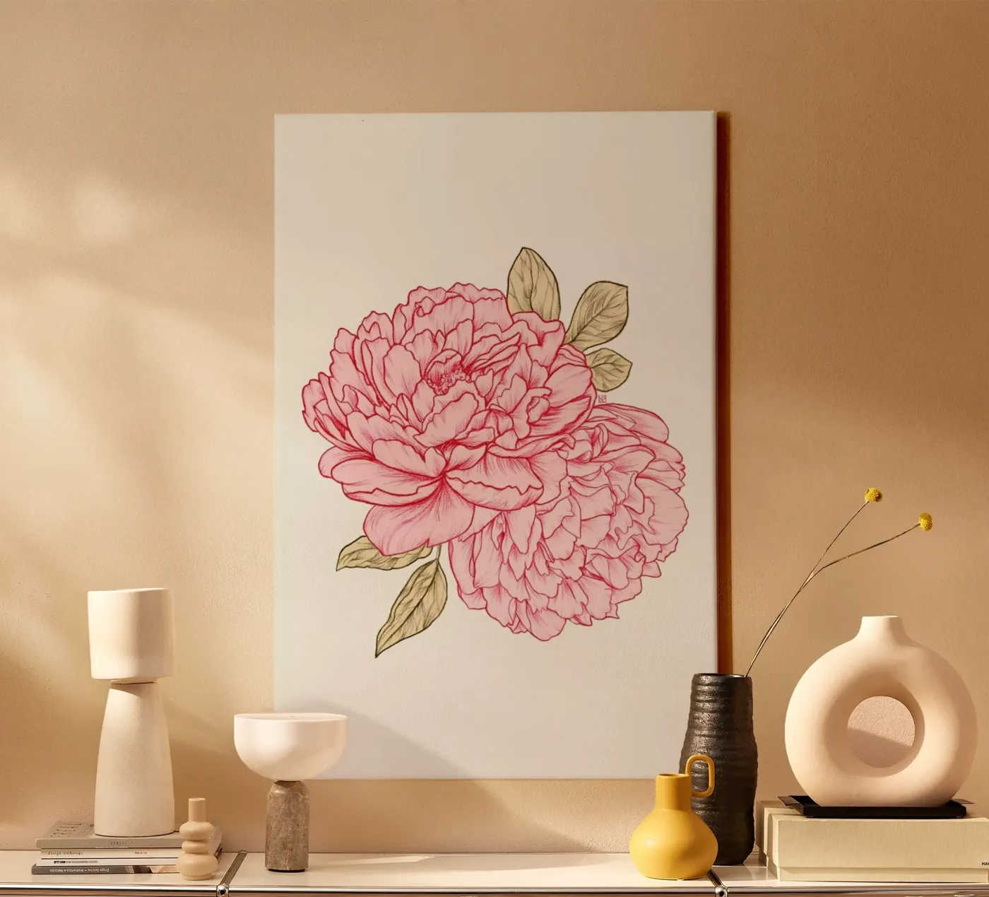 Peonies canvas by Laura O'Connor