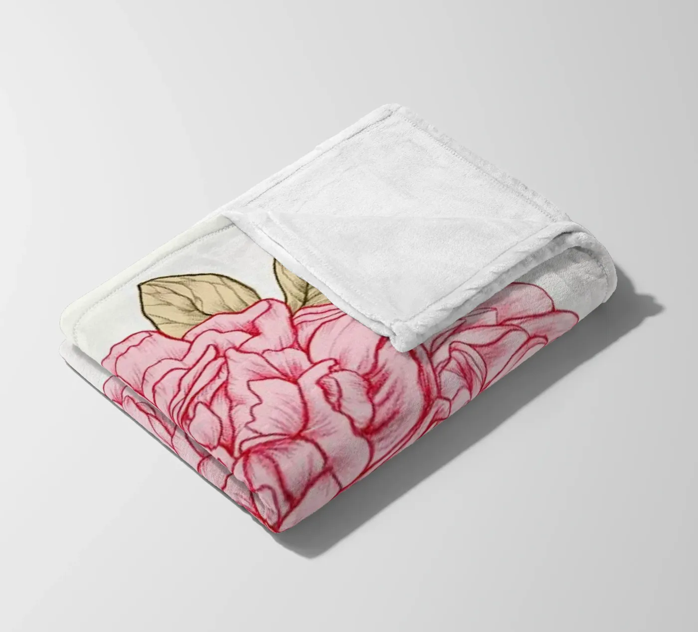Peonies fleece blanket by Laura O'Connor