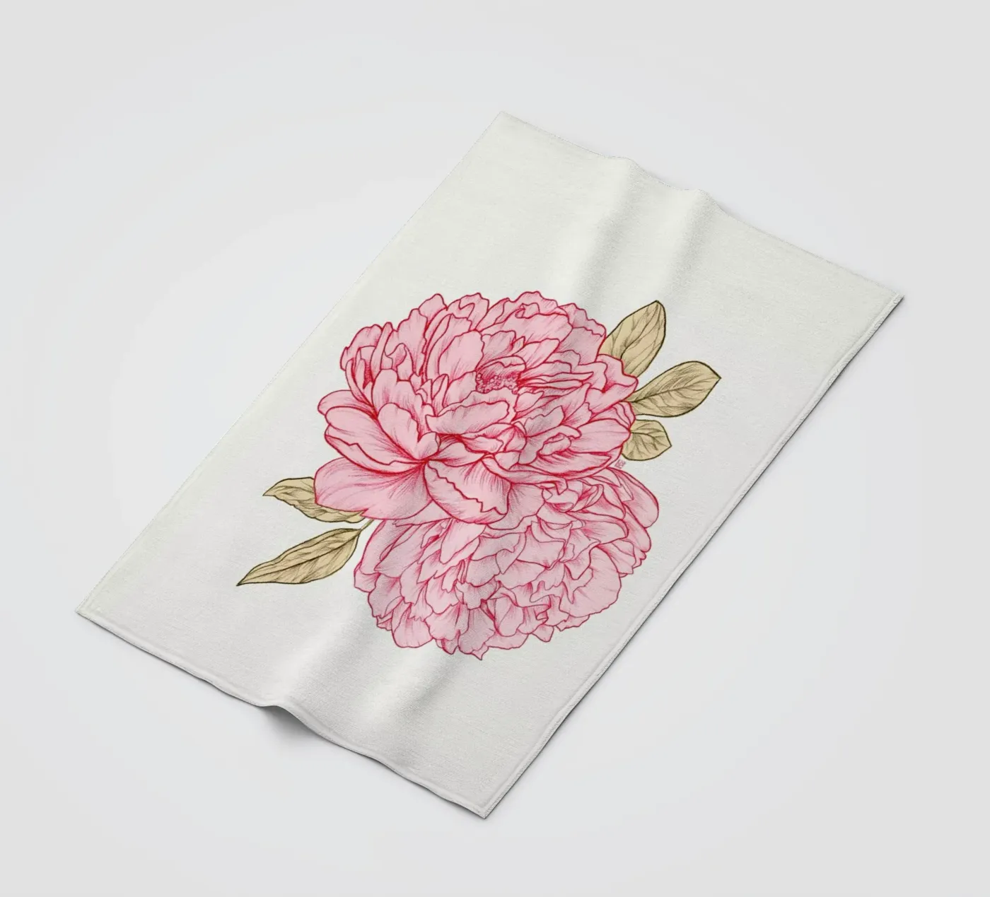 Peonies fleece blanket by Laura O'Connor