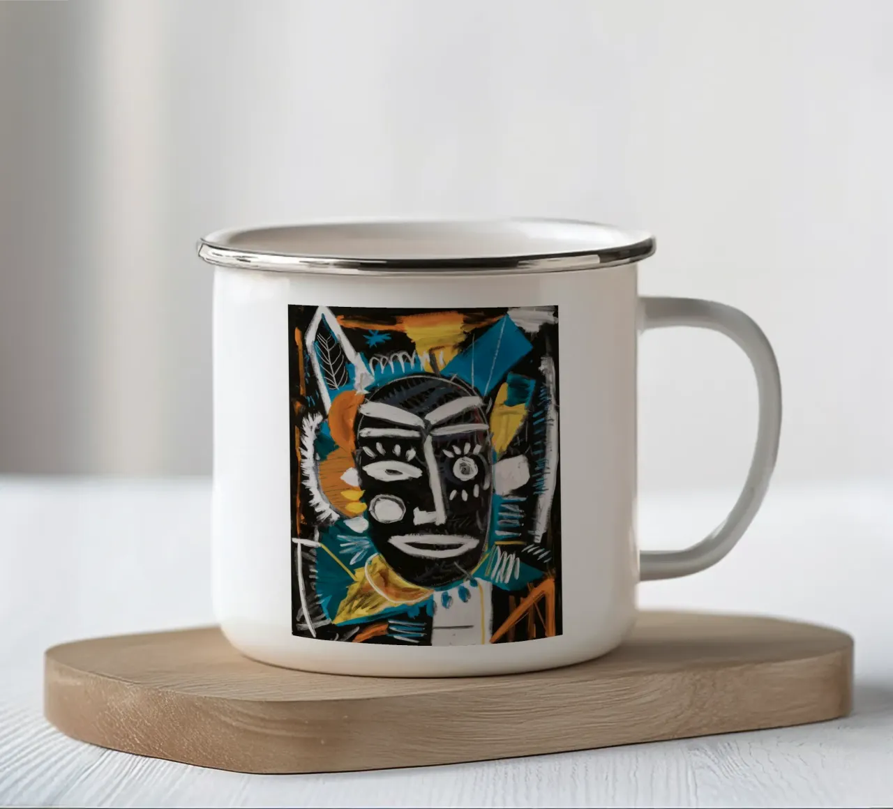 Tribal Mask Essence enamel mug by Lunar Templar