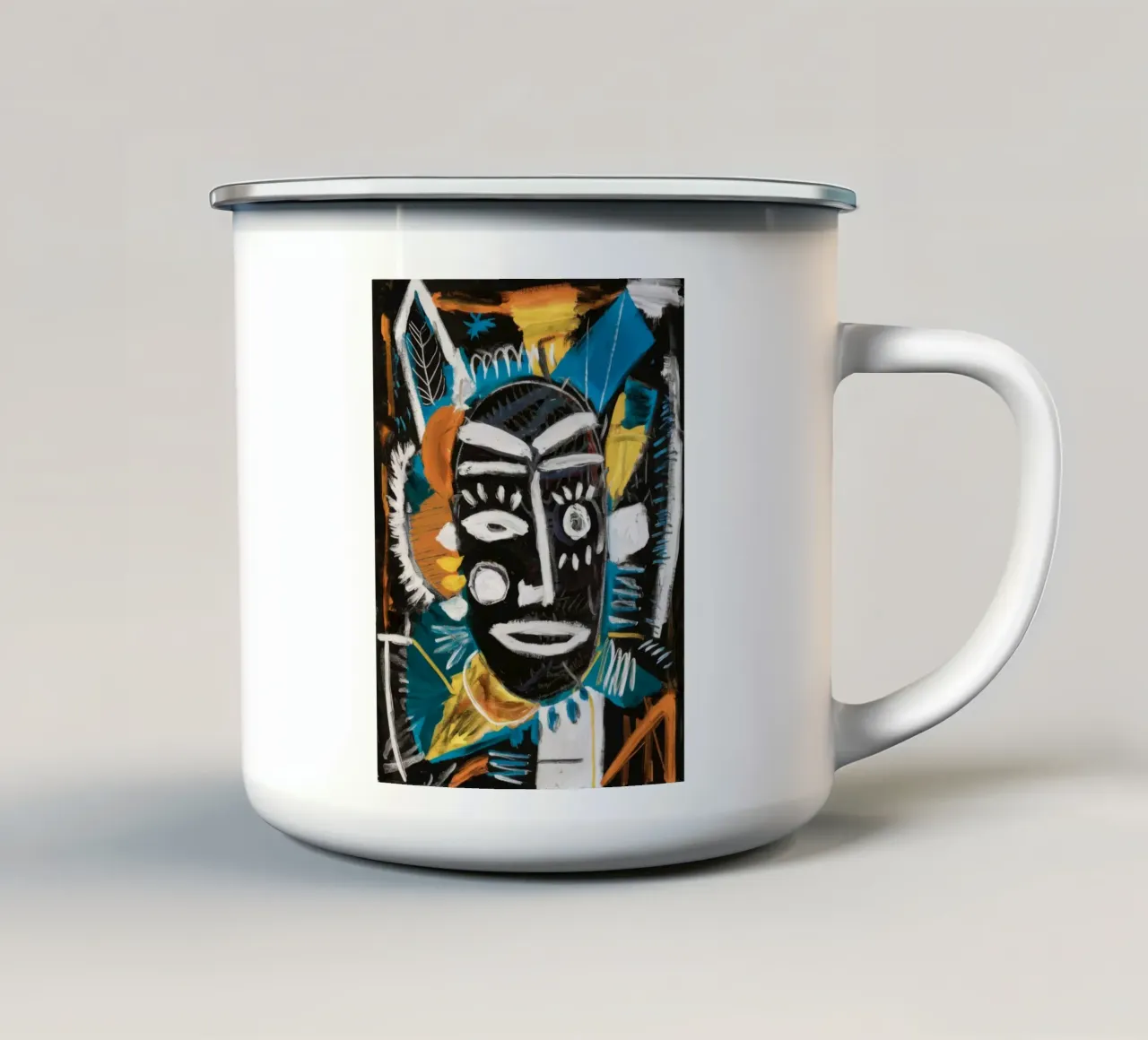 Tribal Mask Essence enamel mug by Lunar Templar