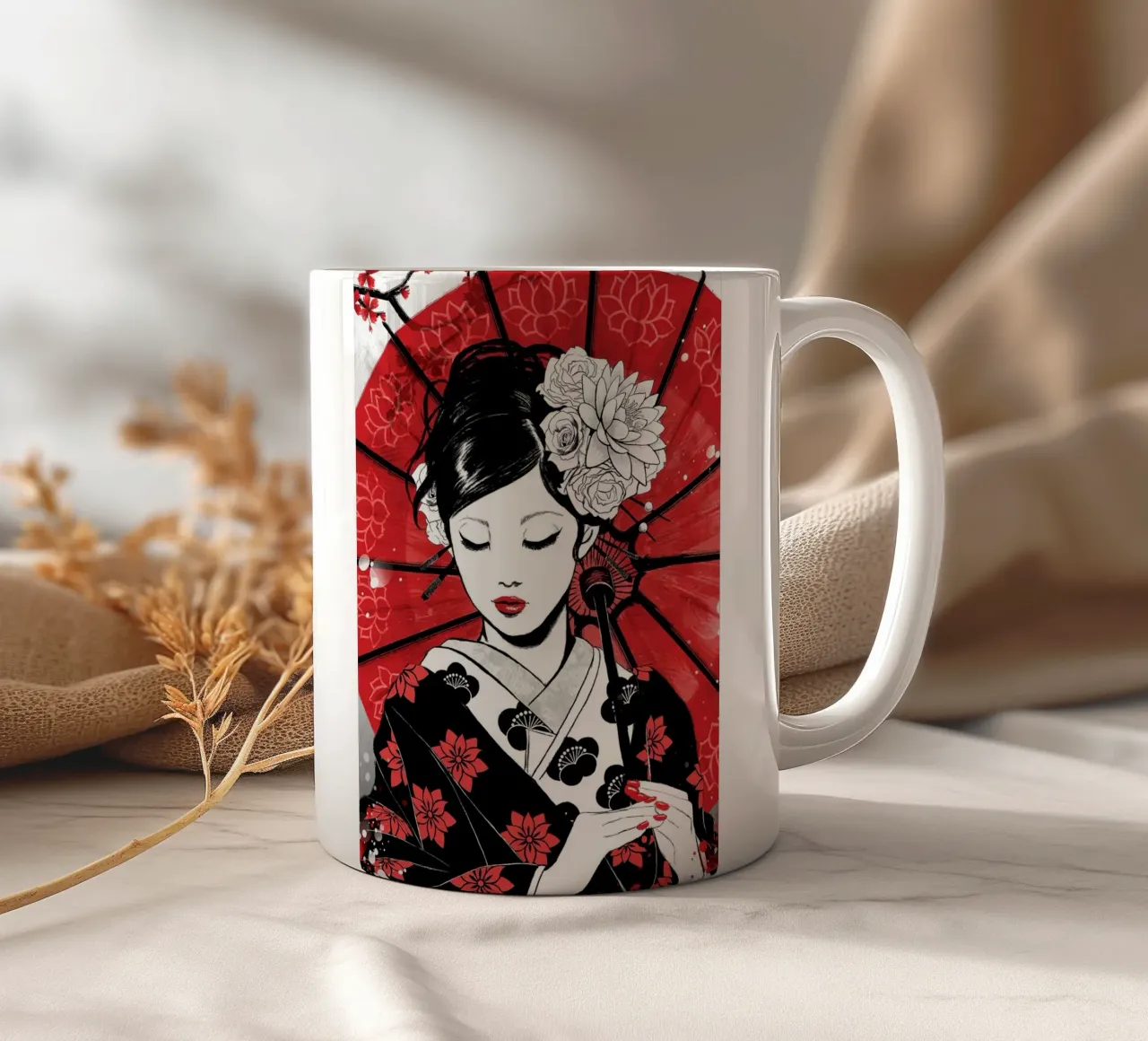 geisha tazza in ceramica da Japanese Art