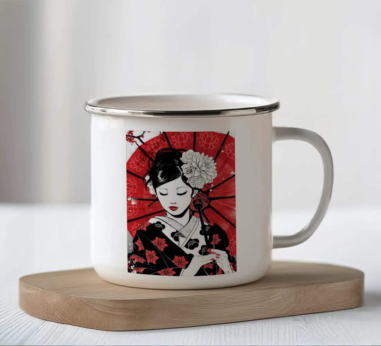 geisha tazza in smalto da Japanese Art