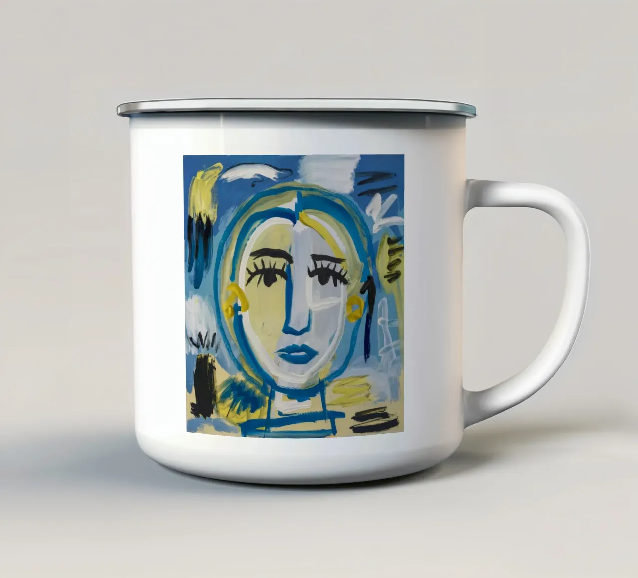 Movimento astratto energico tazza in smalto da Lunar Templar