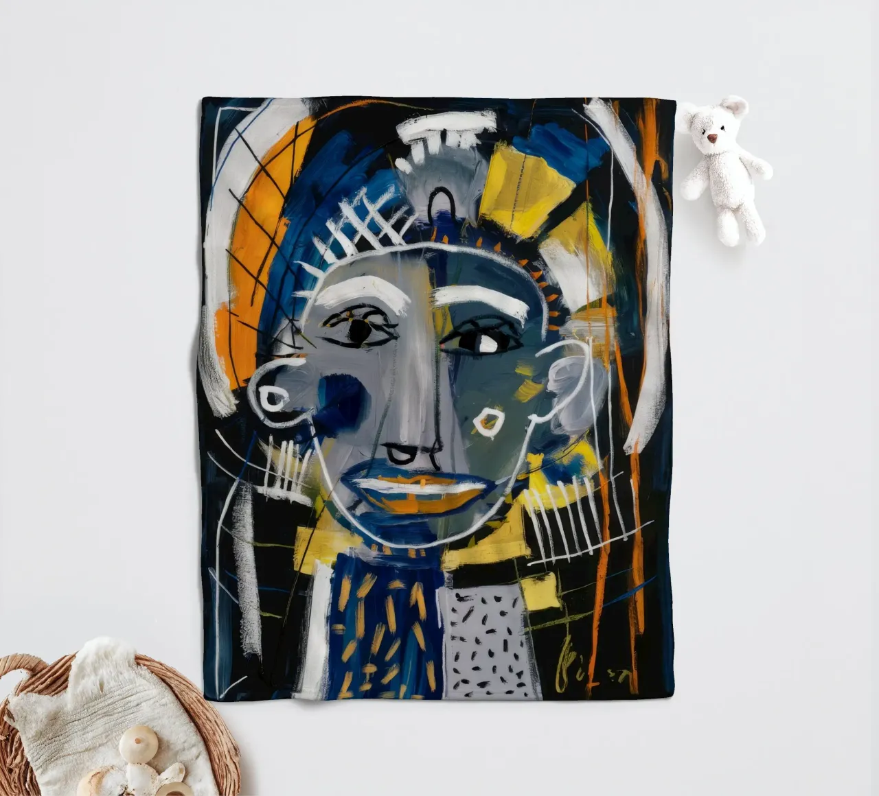 Dynamic Mask Fusion fleece blanket by Lunar Templar
