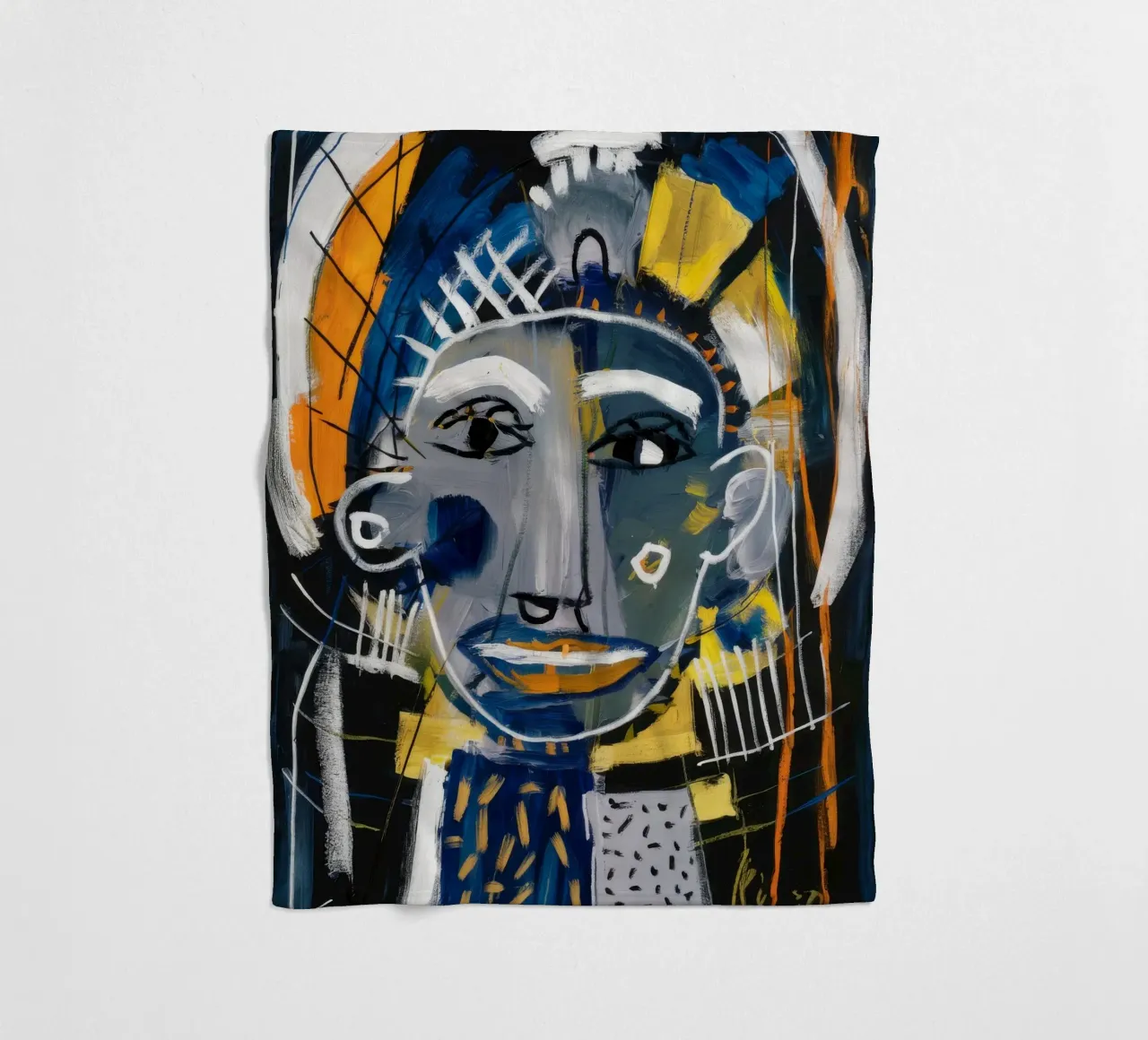 Dynamic Mask Fusion fleece blanket by Lunar Templar