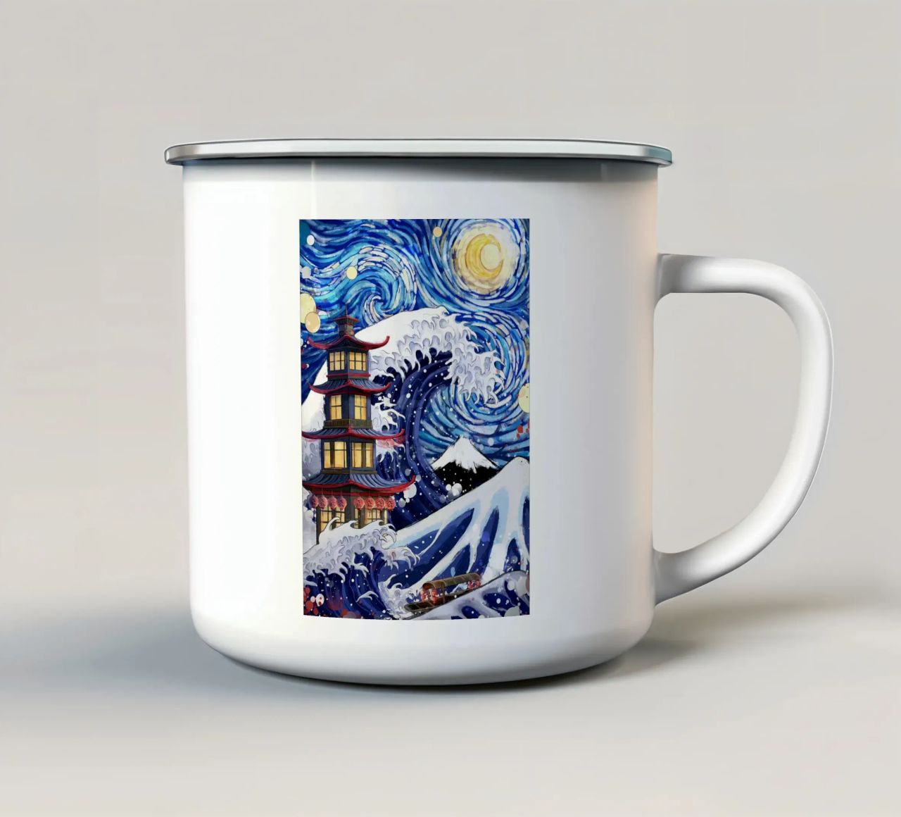 pagoda tazza in smalto da Japanese Art