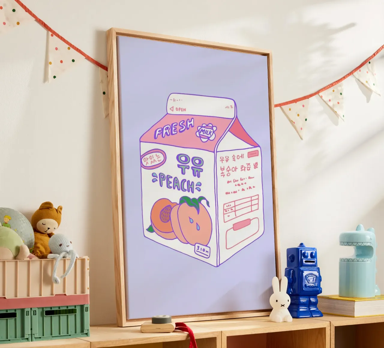 Peach Milk canvas met Baklijst van Laura O'Connor