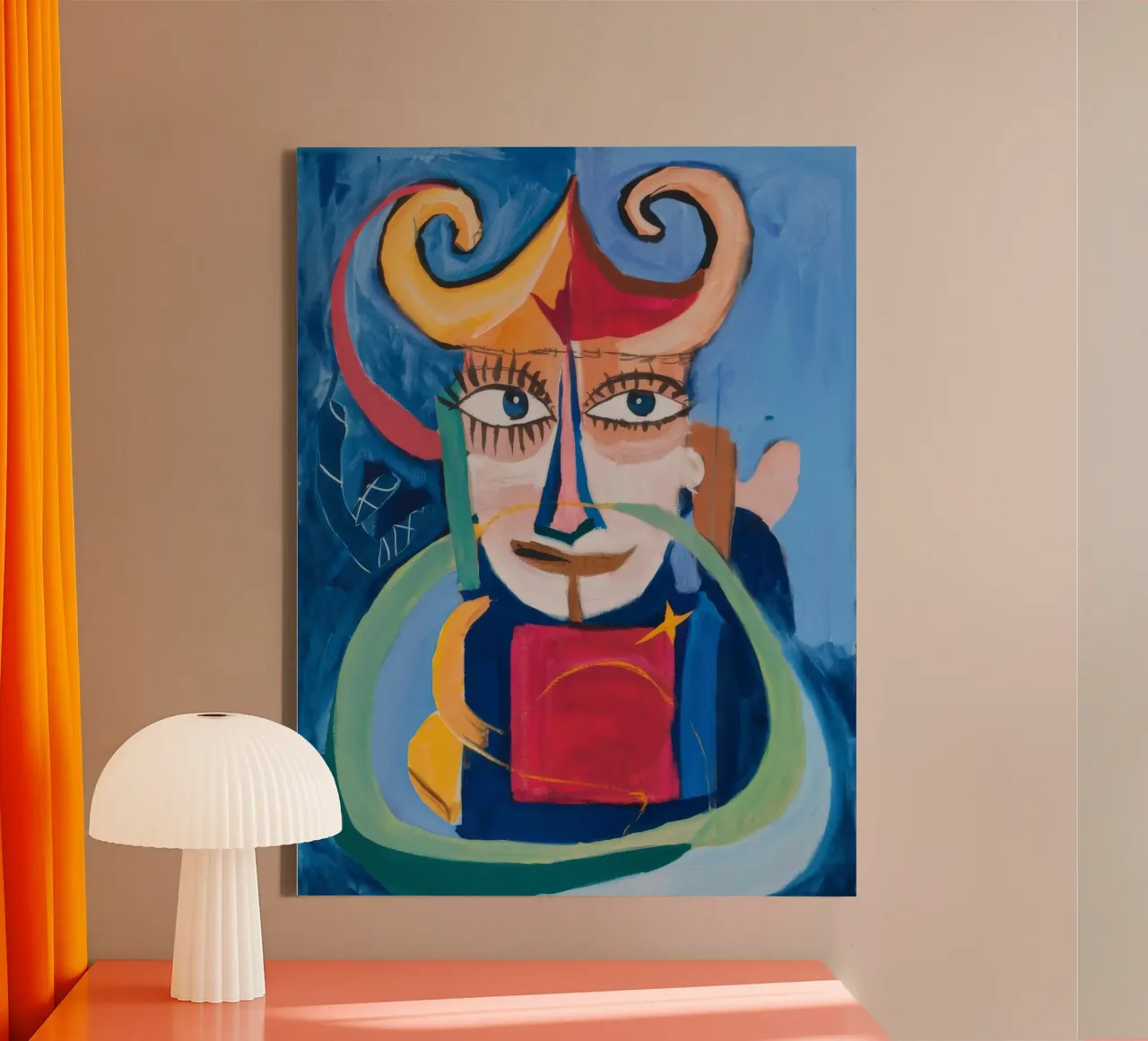 Symphonie abstraite mystique toile avec Caisse américaine de Lunar Templar