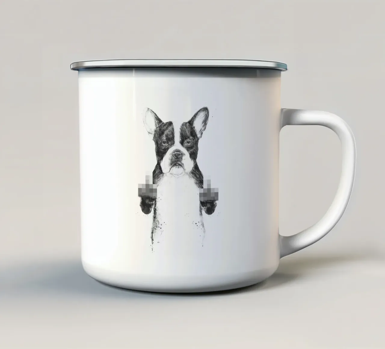 Censored dog tazza in smalto da Balazs Solti