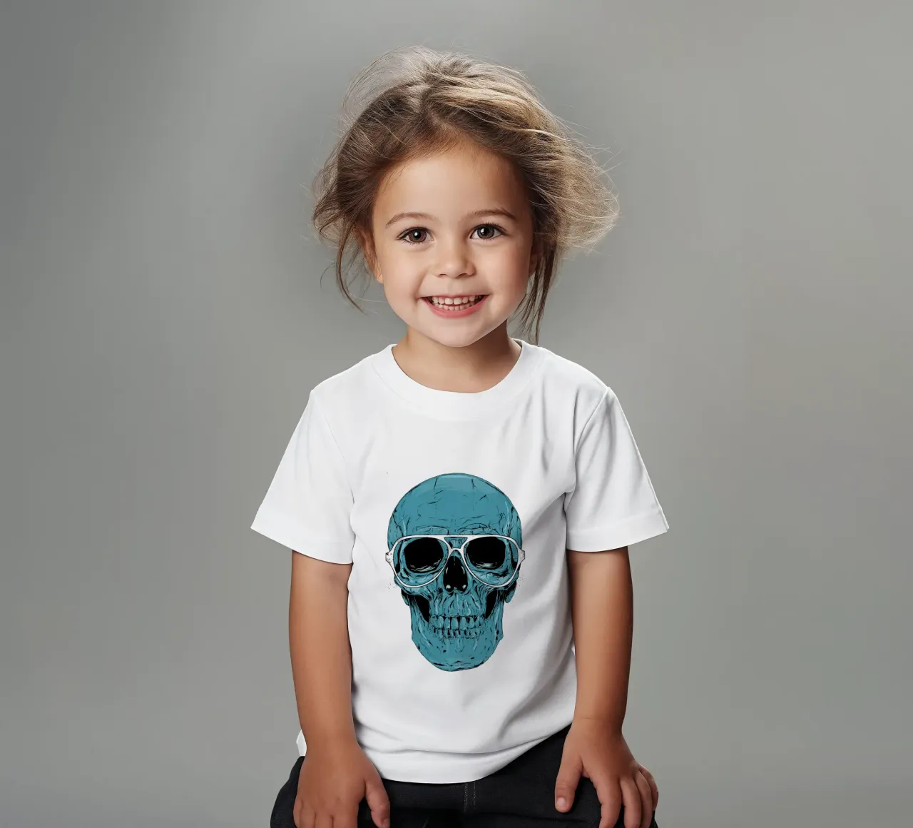 Blue skull t-shirt bambini da Balazs Solti
