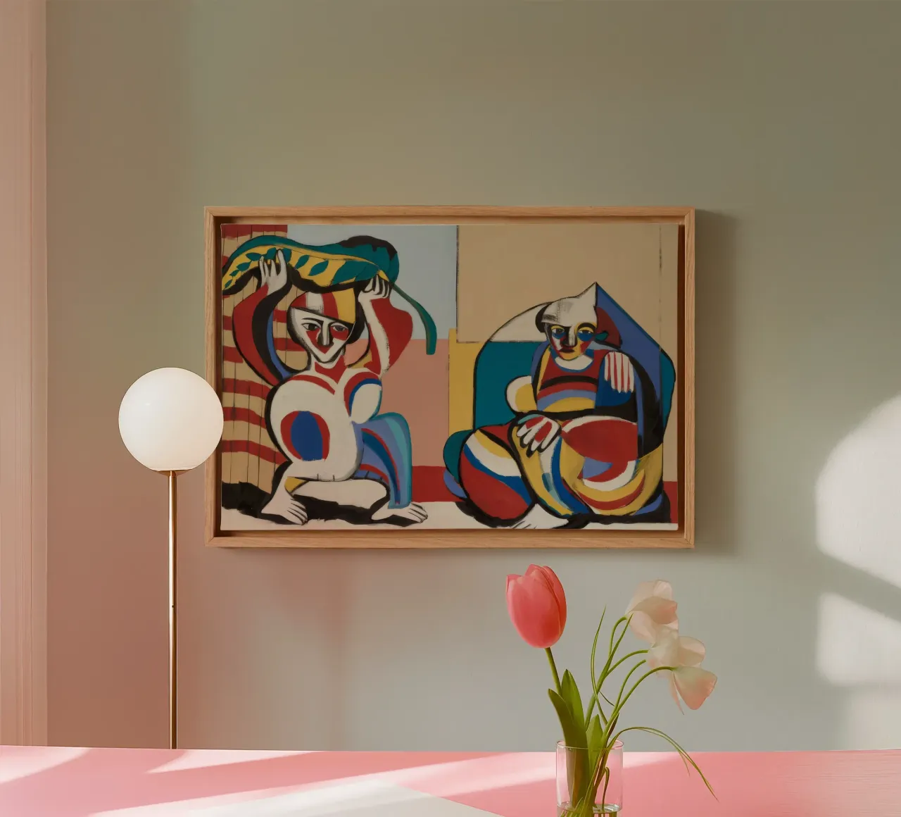 Grillig Tribaal Gesprek canvas met Baklijst van Crimson Whisper