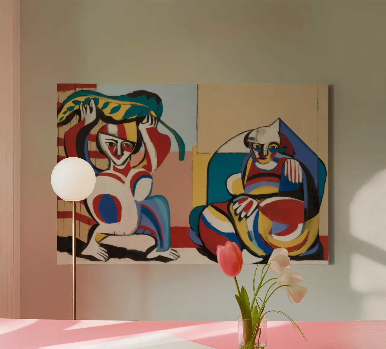 Grillig Tribaal Gesprek canvas met Baklijst van Crimson Whisper