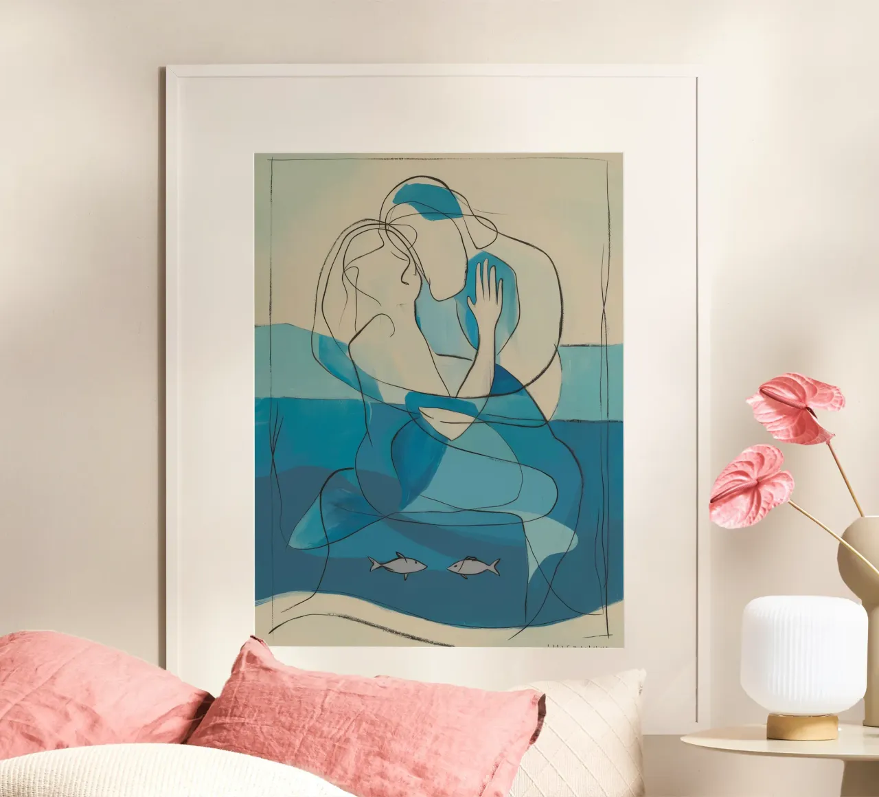 Ätherischer Ozean Meditation Poster mit Kunststoffrahmen von Crimson Whisper