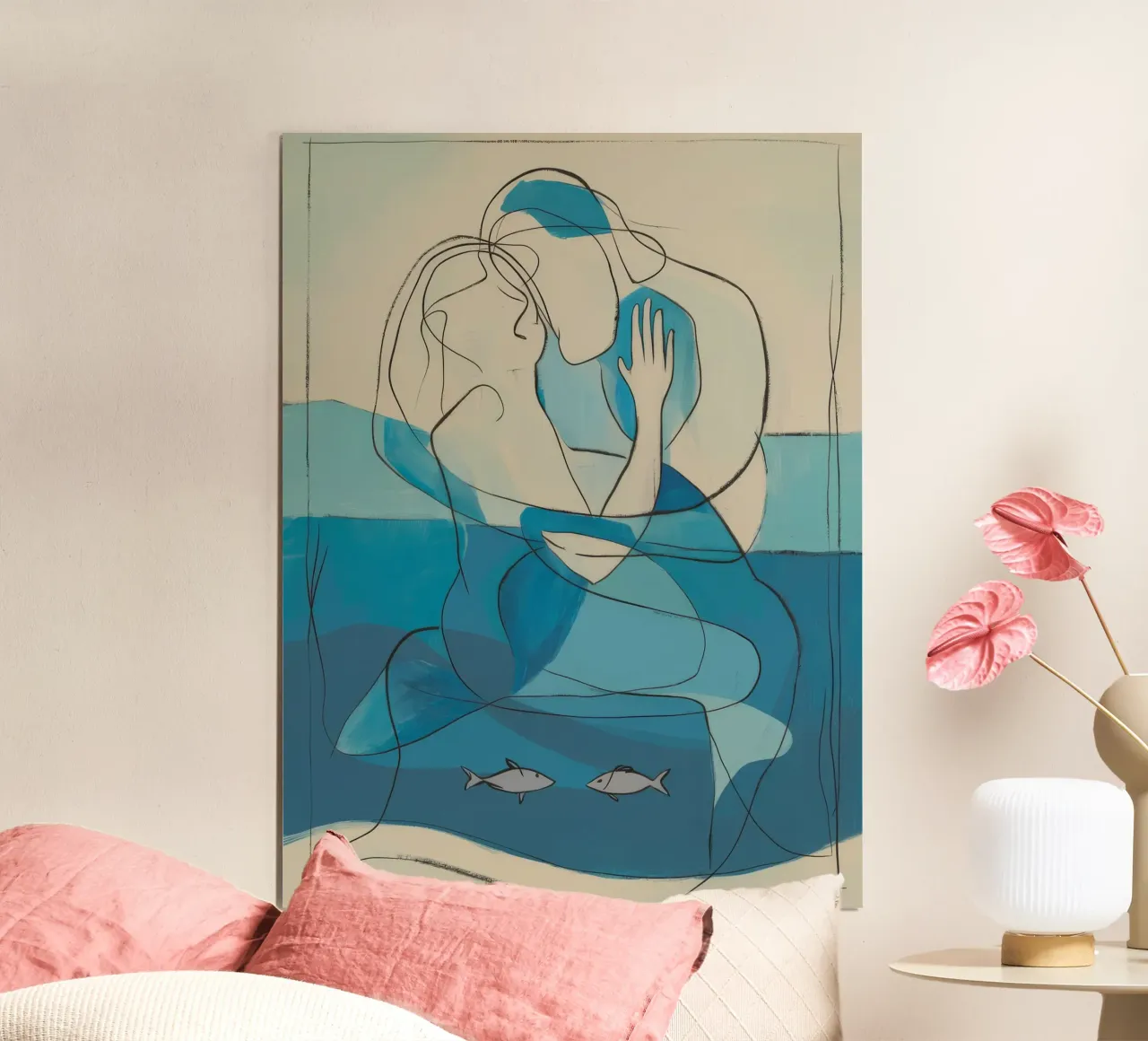 Ätherischer Ozean Meditation Poster mit Kunststoffrahmen von Crimson Whisper