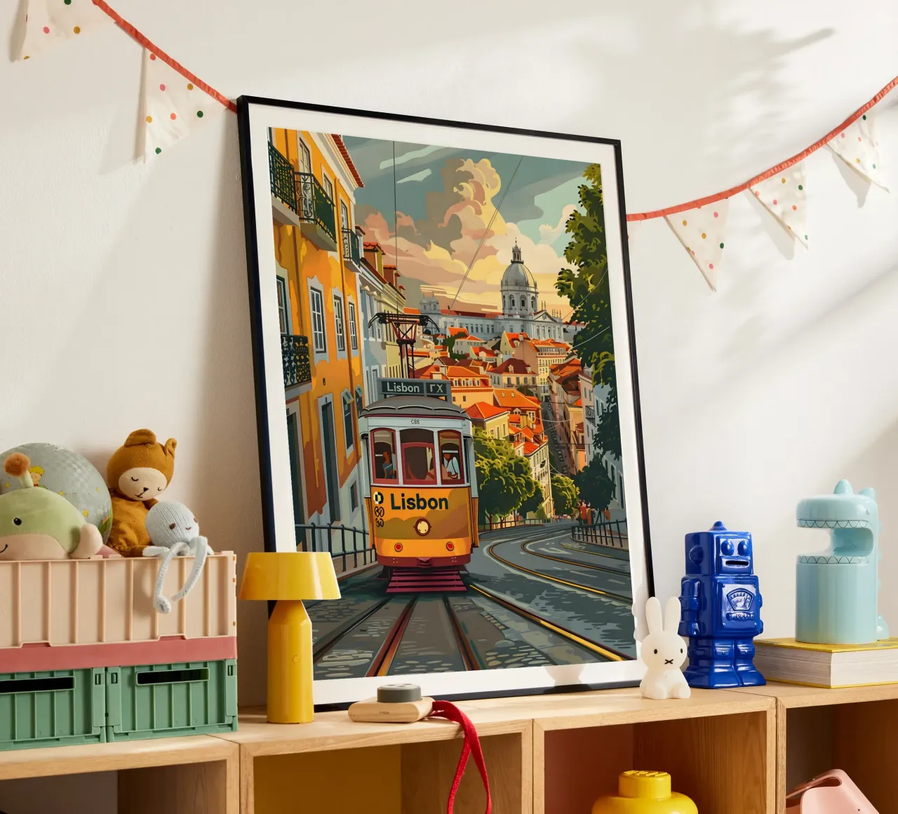 Lissabon Straßenbahn Tram Vintage Kunst Poster von Vintage Travel Art