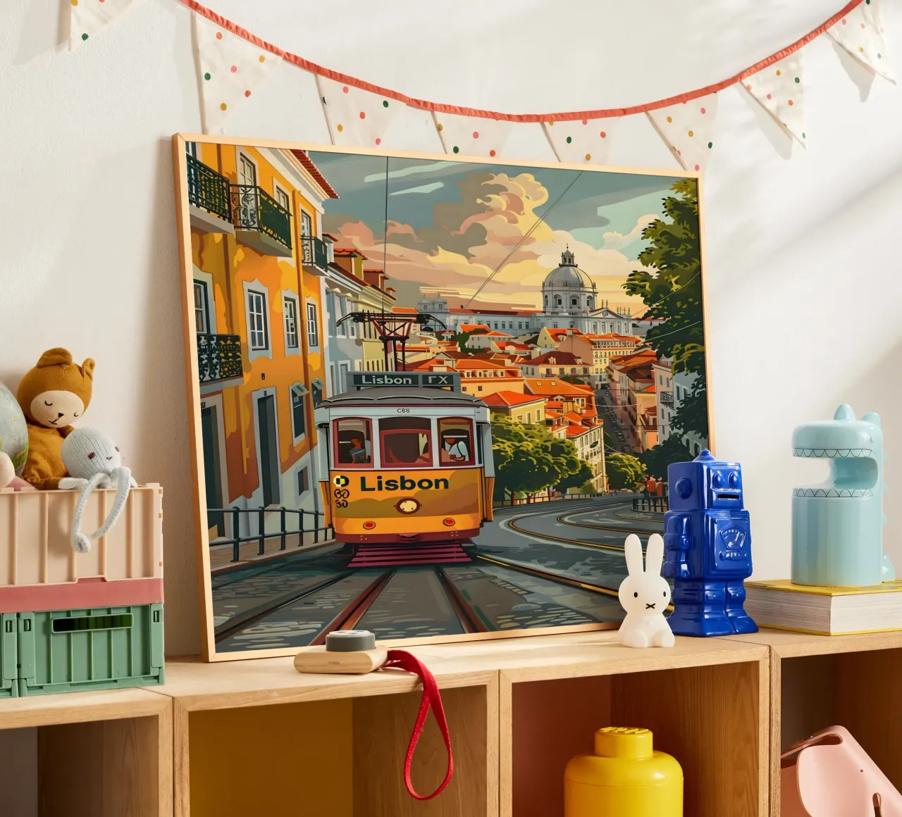 Lissabon Straßenbahn Tram Vintage Kunst Poster von Vintage Travel Art