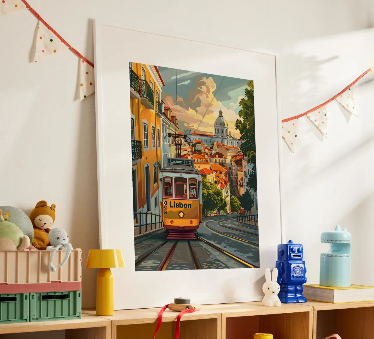 Lissabon Straßenbahn Tram Vintage Kunst Poster von Vintage Travel Art