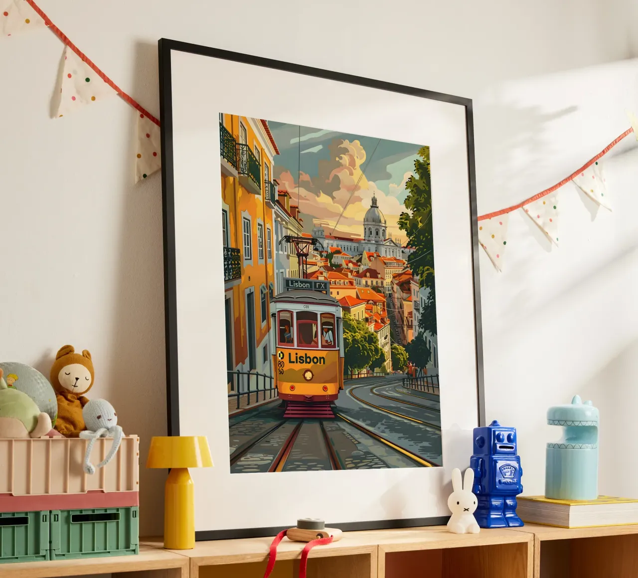 Lissabon Straßenbahn Tram Vintage Kunst Poster von Vintage Travel Art