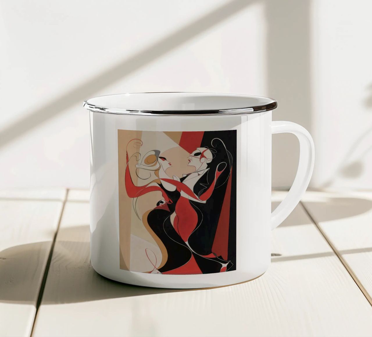 Tango appassionato e ardente tazza in smalto da Crimson Whisper