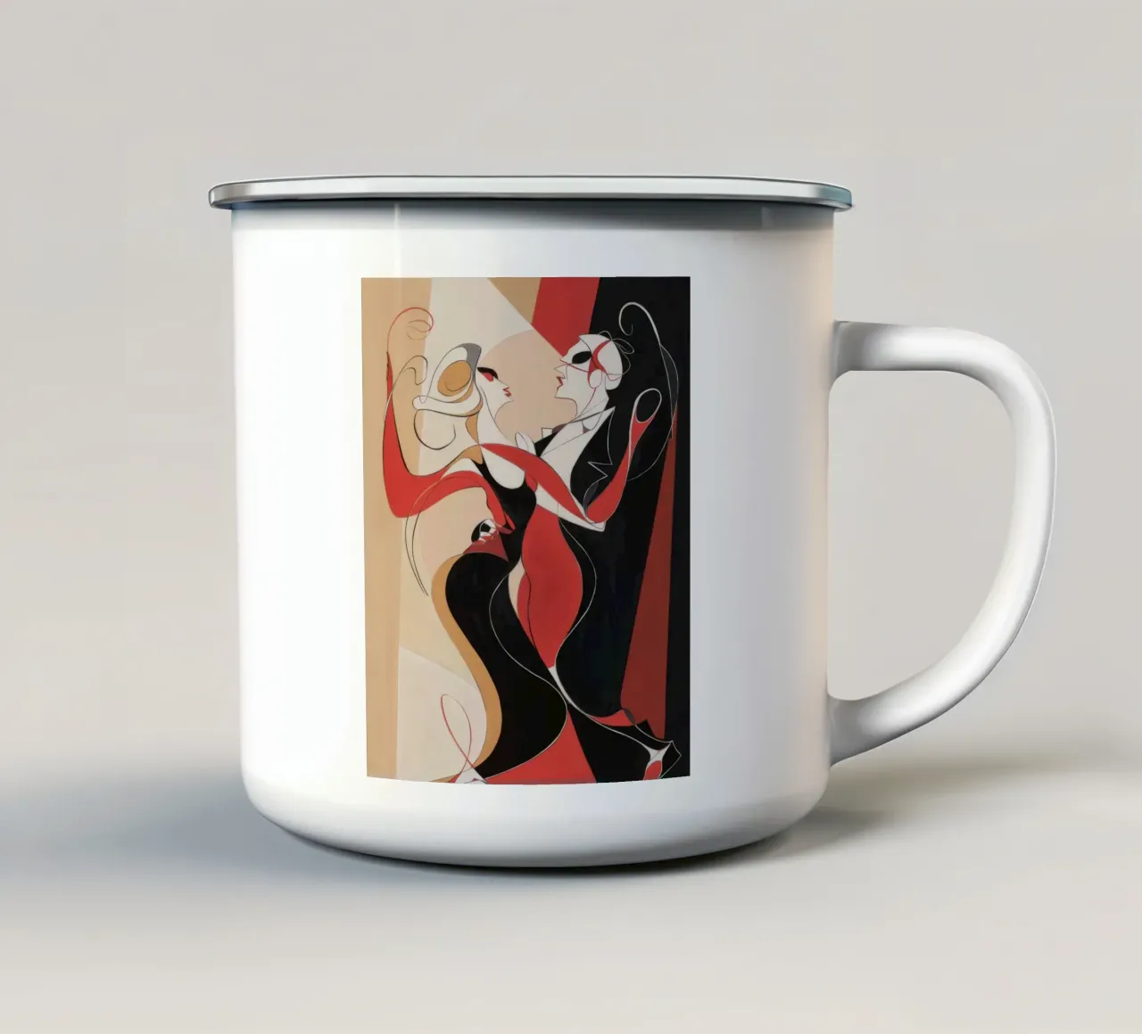Fiery Passionate Tango enamel mug by Crimson Whisper