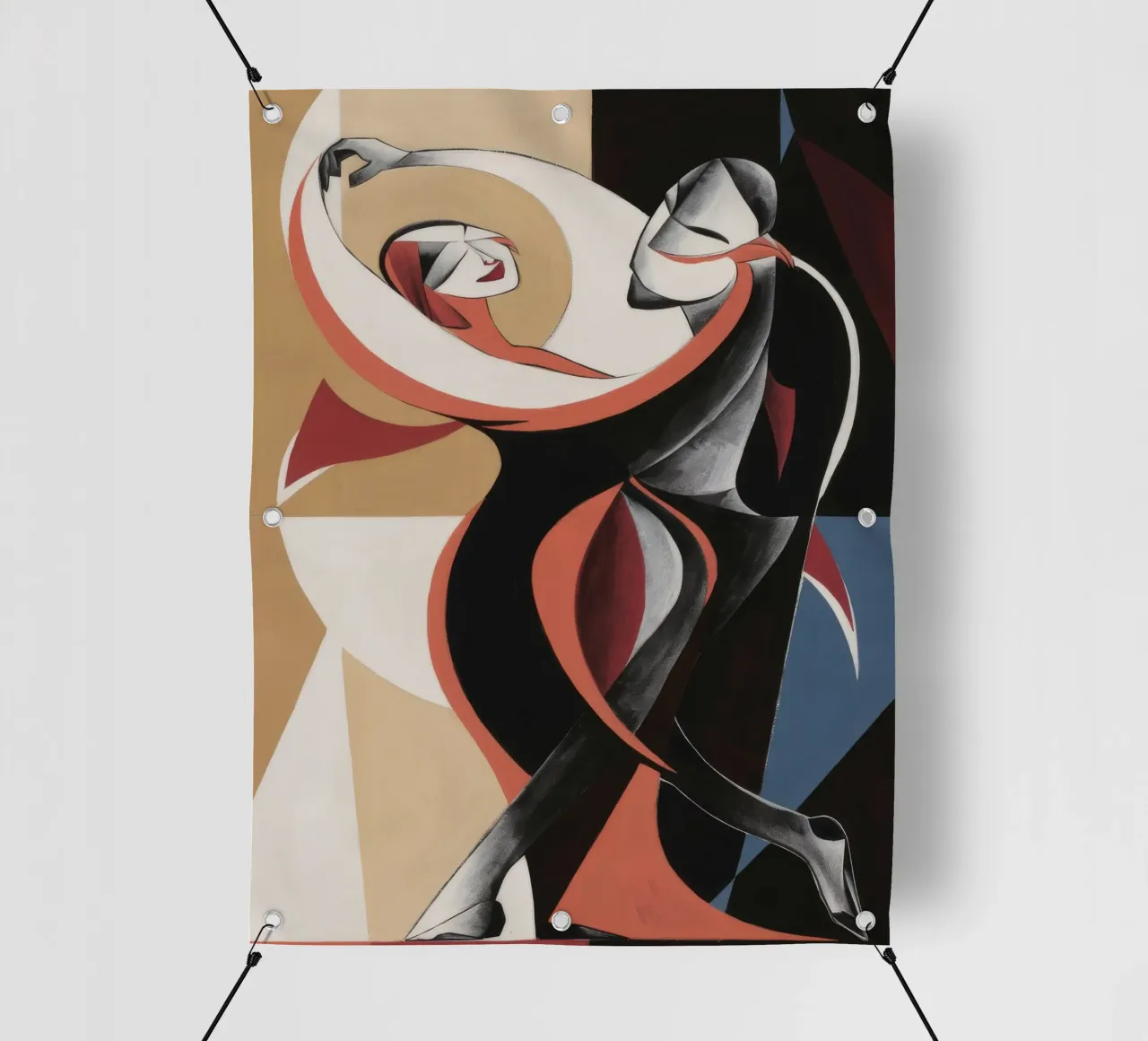 Eleganza scultorea della danza telo in pvc da Crimson Whisper