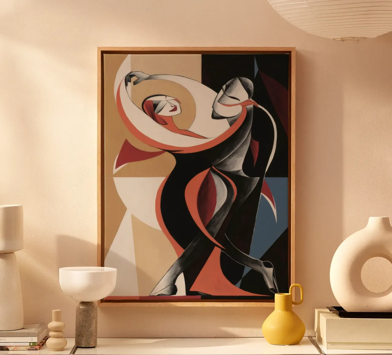 Eleganza scultorea della danza tela con Cornice a cassetta da Crimson Whisper