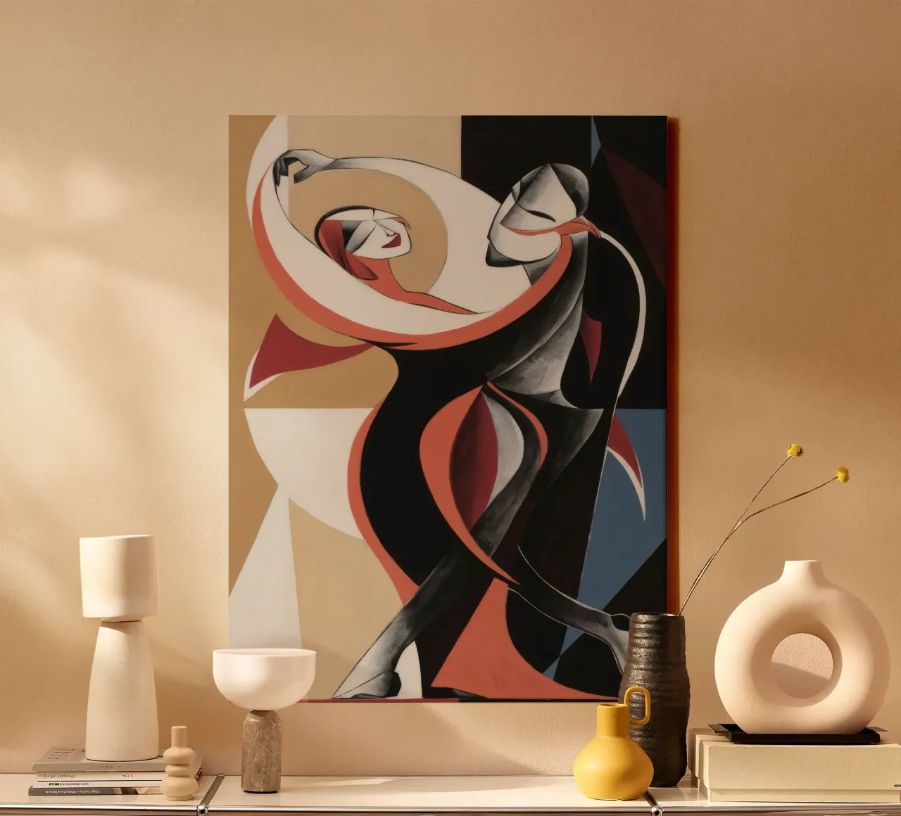 Eleganza scultorea della danza tela con Cornice a cassetta da Crimson Whisper