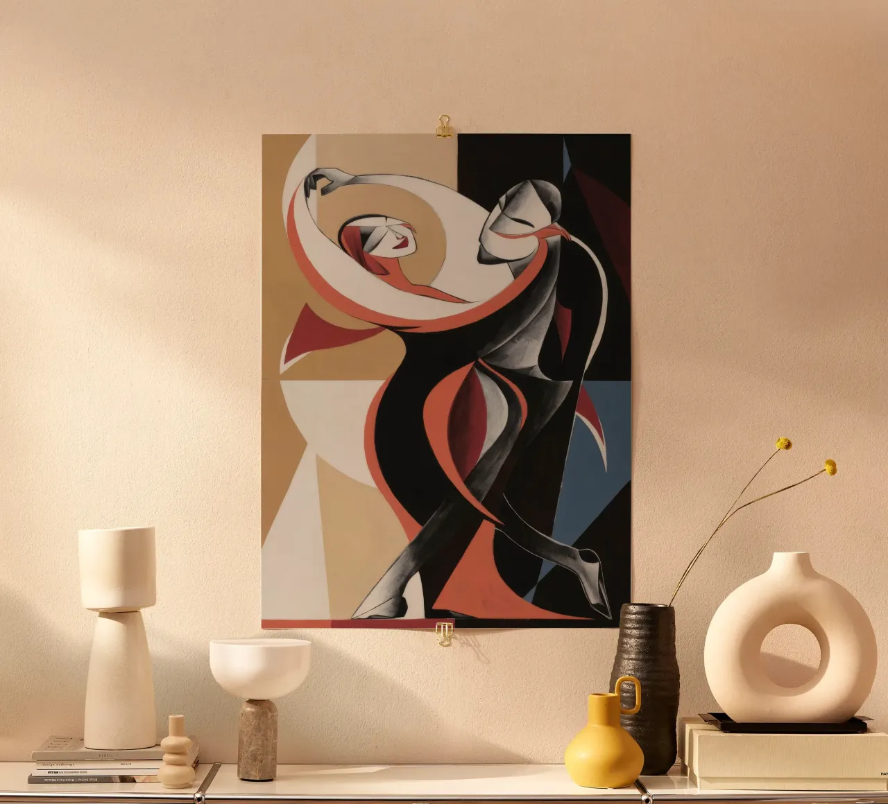 Eleganza scultorea della danza poster con telaio in plastica da Crimson Whisper